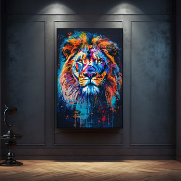 Colourful Lion Head Painting